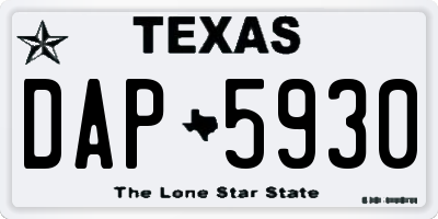 TX license plate DAP5930