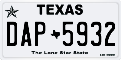 TX license plate DAP5932