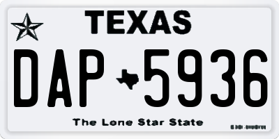 TX license plate DAP5936