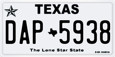 TX license plate DAP5938