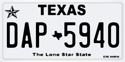 TX license plate DAP5940