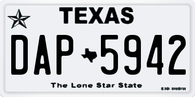 TX license plate DAP5942