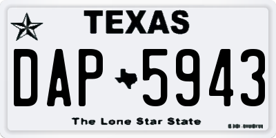 TX license plate DAP5943