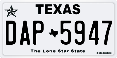 TX license plate DAP5947