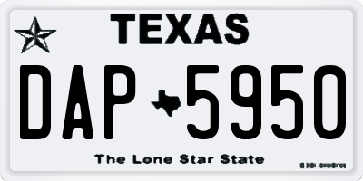 TX license plate DAP5950