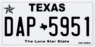 TX license plate DAP5951