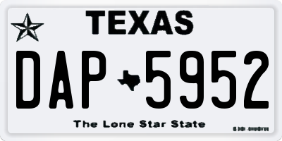 TX license plate DAP5952
