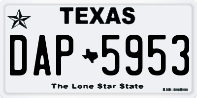 TX license plate DAP5953