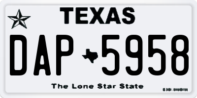 TX license plate DAP5958