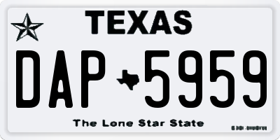 TX license plate DAP5959