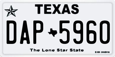TX license plate DAP5960