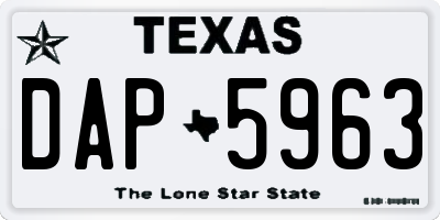 TX license plate DAP5963