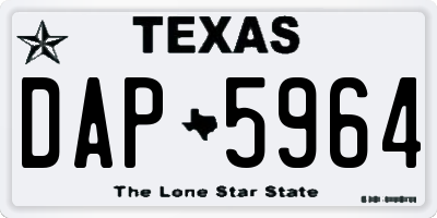 TX license plate DAP5964