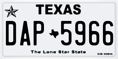TX license plate DAP5966