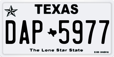 TX license plate DAP5977