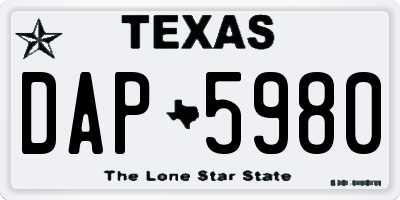 TX license plate DAP5980