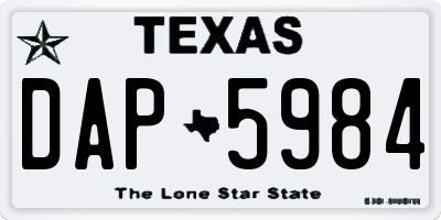 TX license plate DAP5984