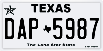 TX license plate DAP5987