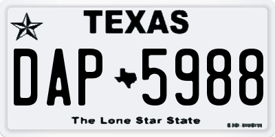 TX license plate DAP5988