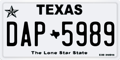 TX license plate DAP5989