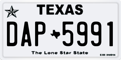 TX license plate DAP5991