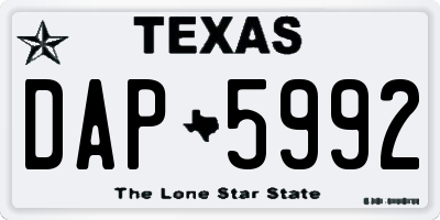 TX license plate DAP5992