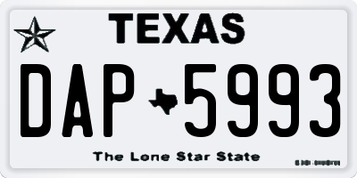 TX license plate DAP5993