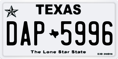 TX license plate DAP5996