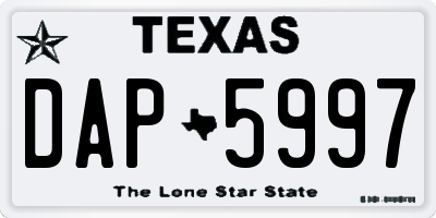 TX license plate DAP5997