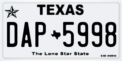 TX license plate DAP5998