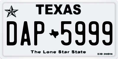 TX license plate DAP5999