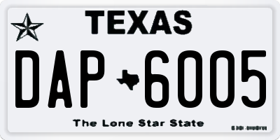 TX license plate DAP6005