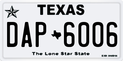TX license plate DAP6006