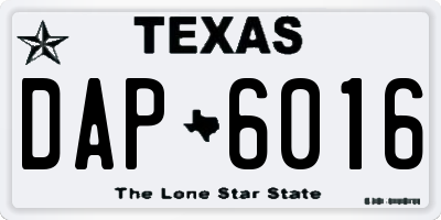 TX license plate DAP6016