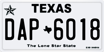 TX license plate DAP6018