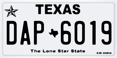 TX license plate DAP6019