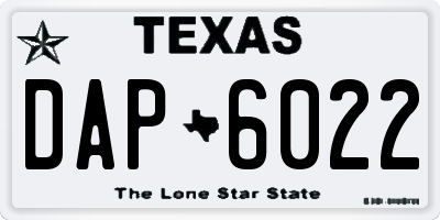 TX license plate DAP6022
