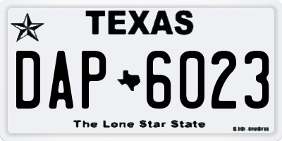 TX license plate DAP6023