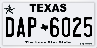 TX license plate DAP6025