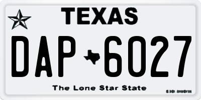 TX license plate DAP6027