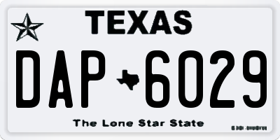 TX license plate DAP6029