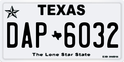 TX license plate DAP6032