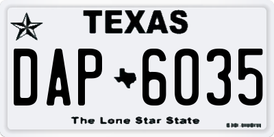 TX license plate DAP6035