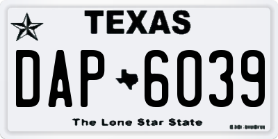 TX license plate DAP6039