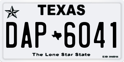 TX license plate DAP6041