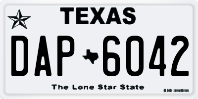 TX license plate DAP6042