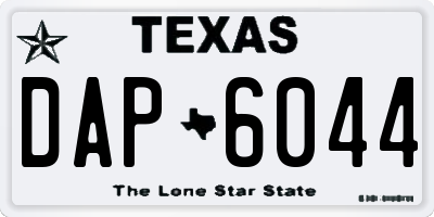 TX license plate DAP6044