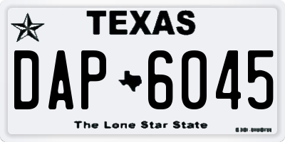 TX license plate DAP6045