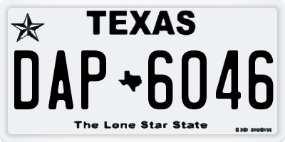 TX license plate DAP6046