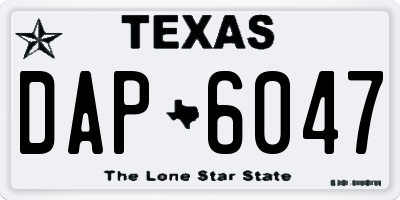 TX license plate DAP6047